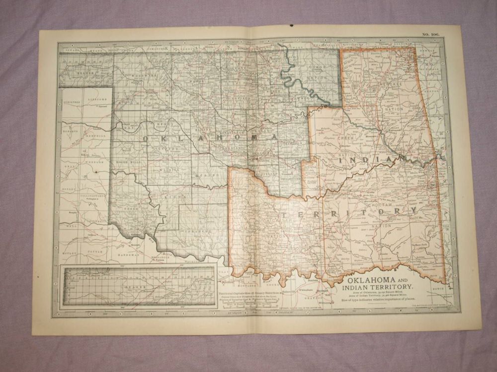 Map of Oklahoma and Indian Territory, 1903.