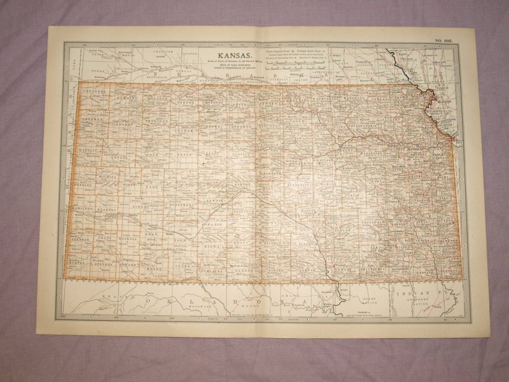 Map of Kansas, 1903.