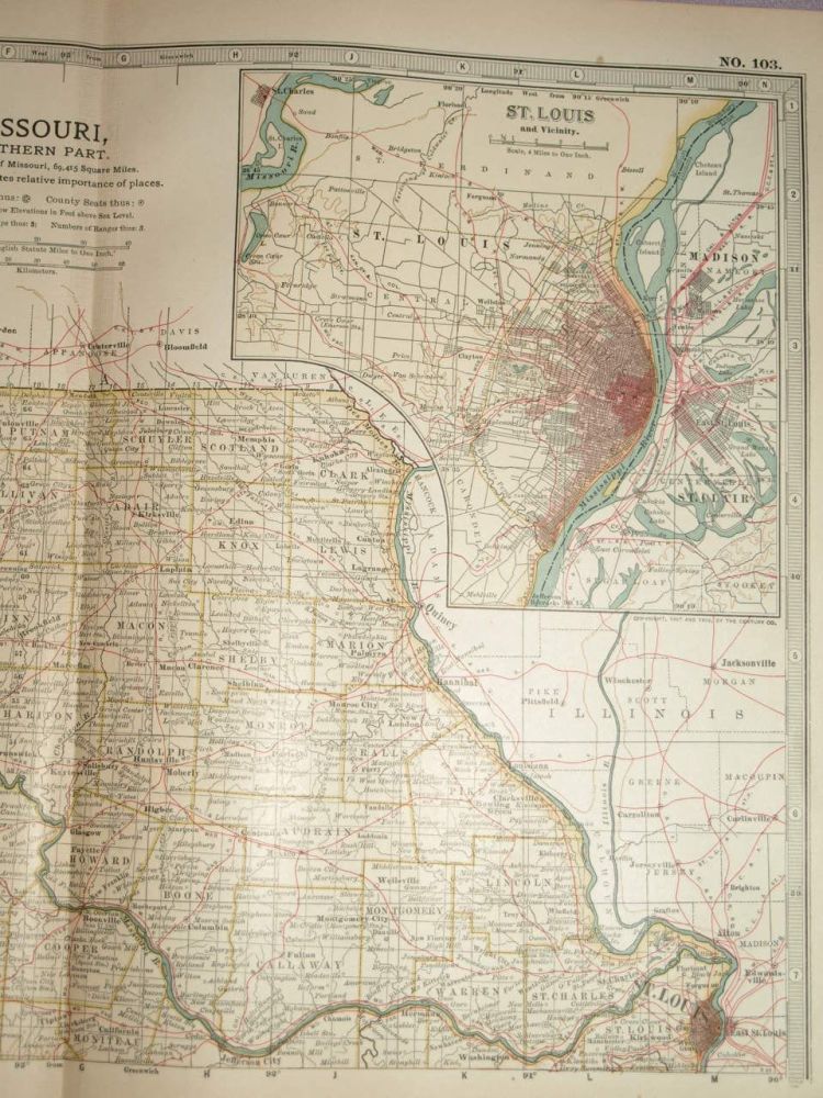 Map of Missouri, Northern Part, 1903.
