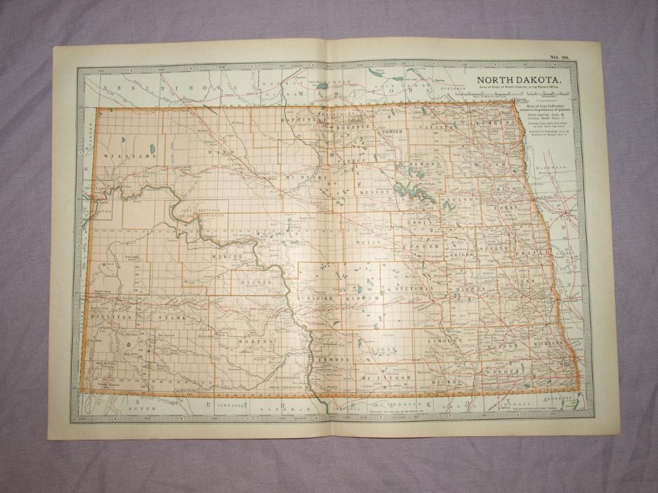 Map of North Dakota, 1903.