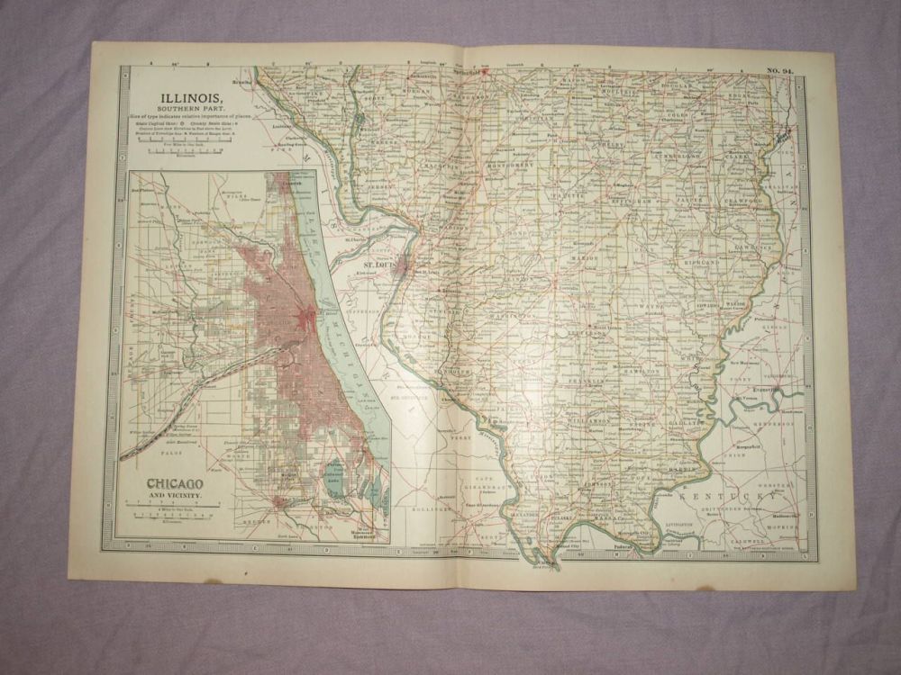 Map of Illinois, Southern Part, 1903.