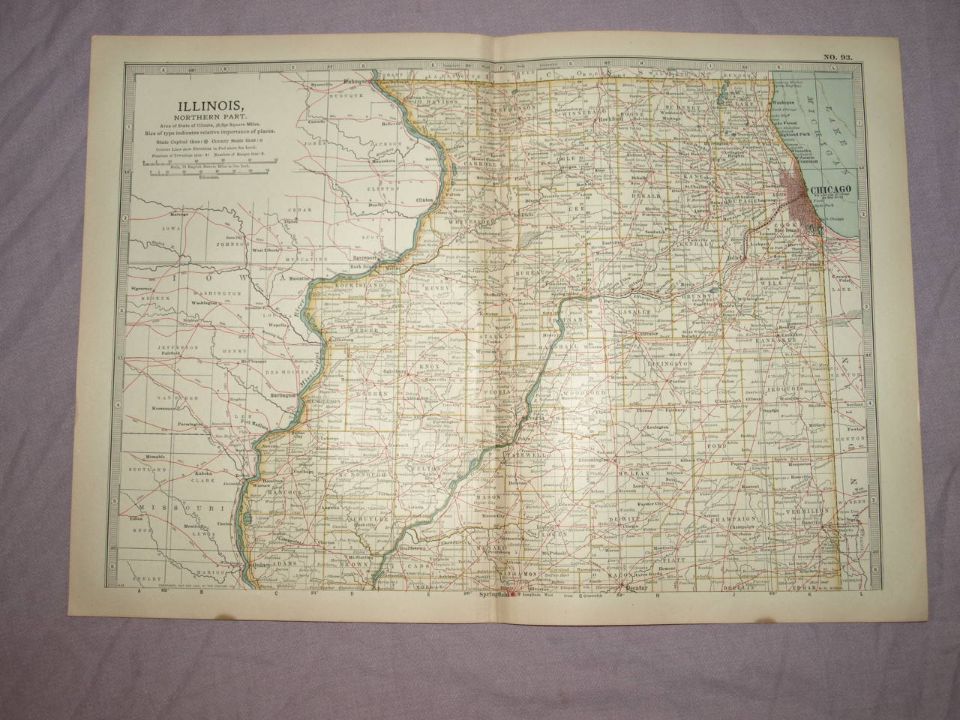 Map of Illinois, Northern Part, 1903.