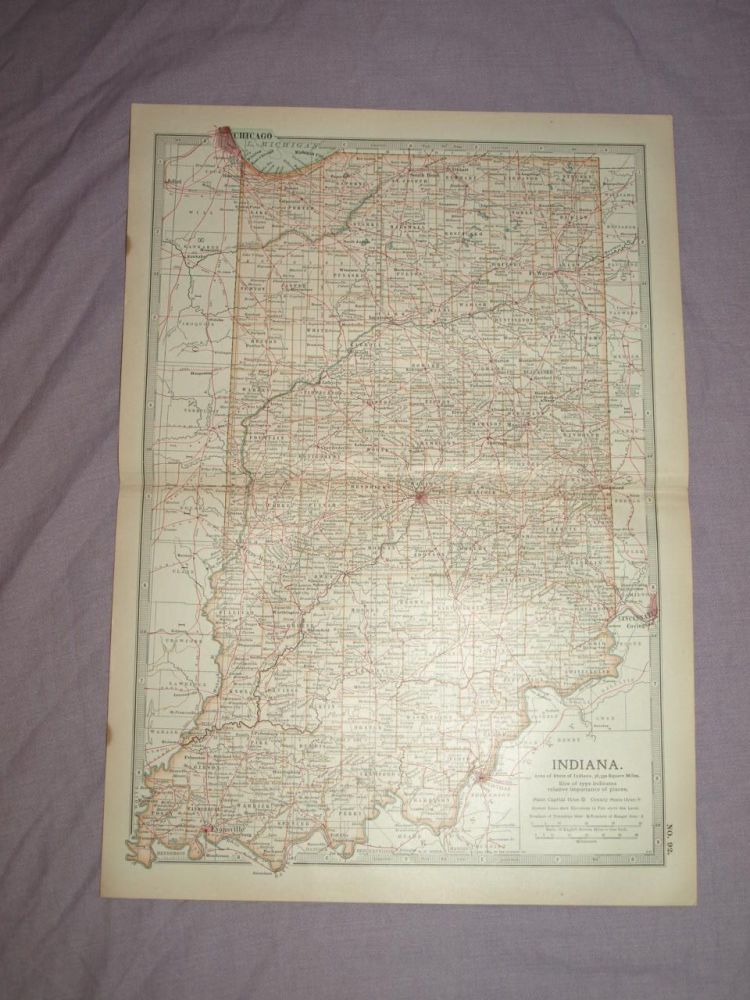 Map of Indiana, 1903.