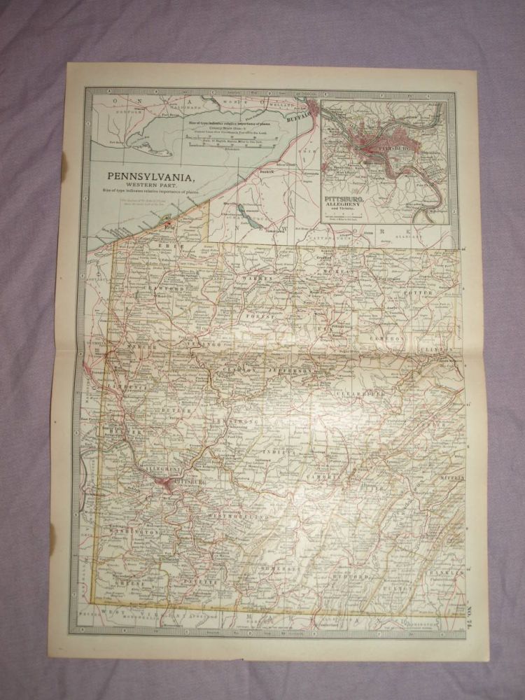 Map of Pennsylvania, Western Part, 1903.