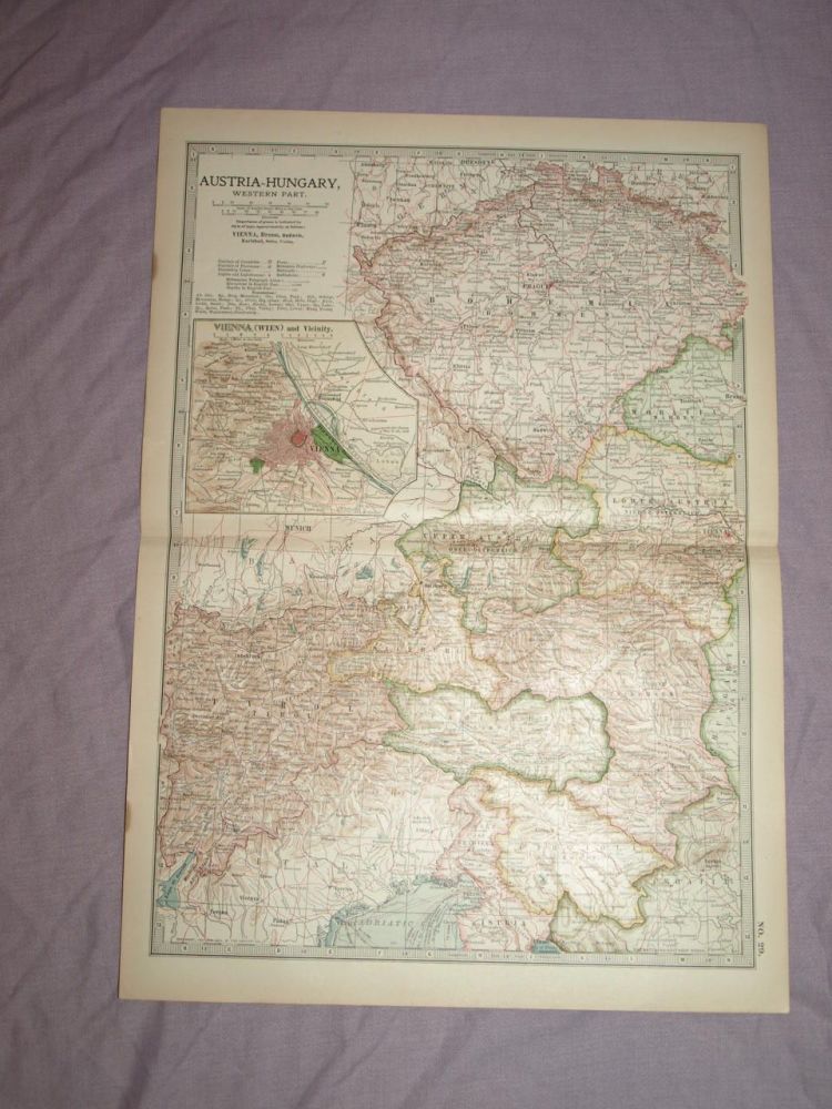 Map of Austria Hungary, Western Part, 1903.