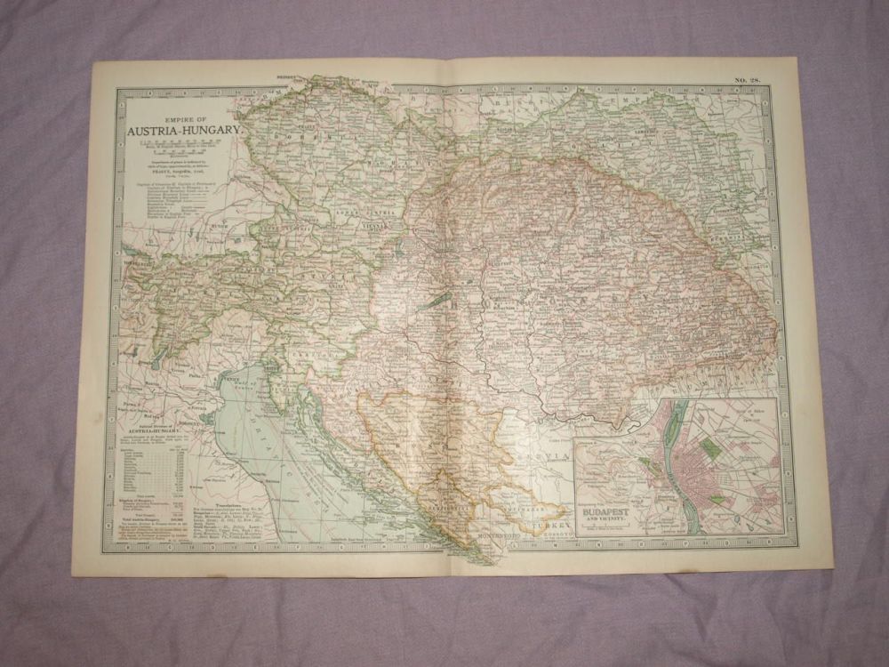 Map of Empire of Austria Hungary, 1903.