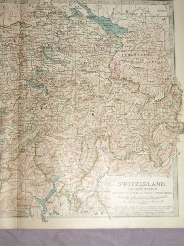 Map of Switzerland and Liechtenstein, 1903. (3)