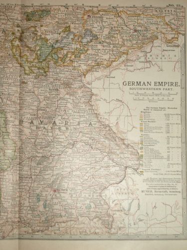 Map of German Empire, Southwestern Part, 1903. (3)