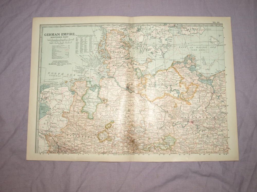 Map of German Empire, Northern Part, 1903.