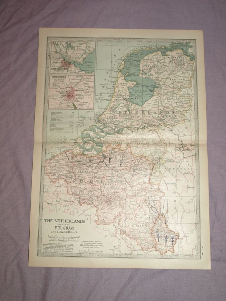 Map of The Netherlands, Belgium and Luxemburg, 1903.