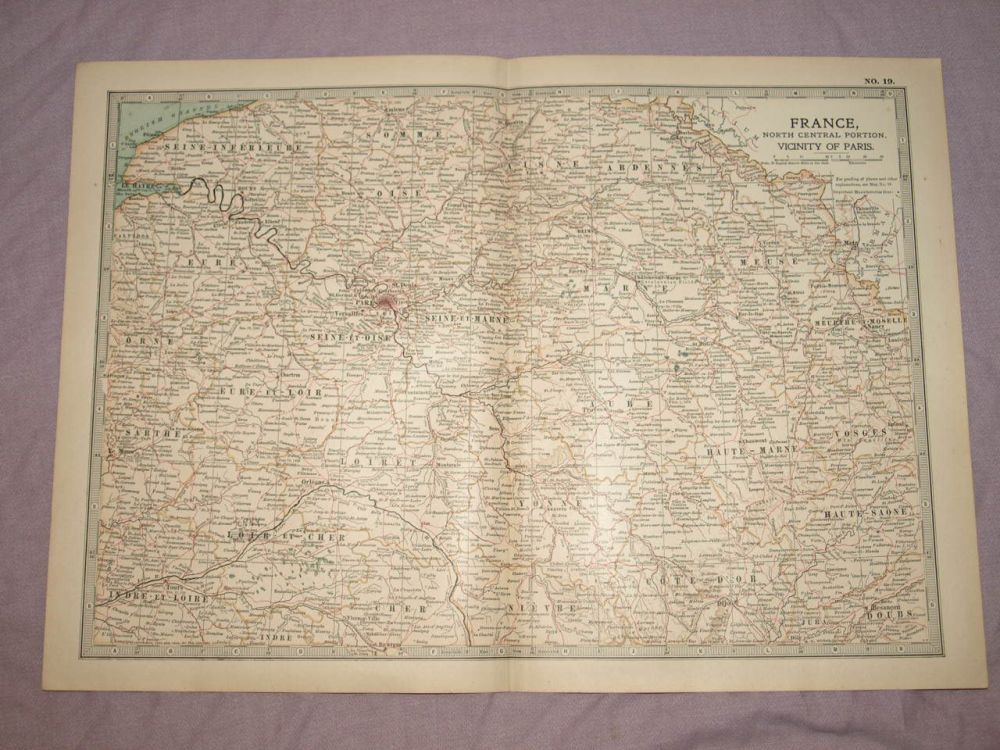 Map of France, North Central Portion, 1903.