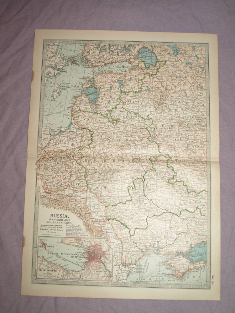 Map of Russia, Western and Southern Part, 1903.