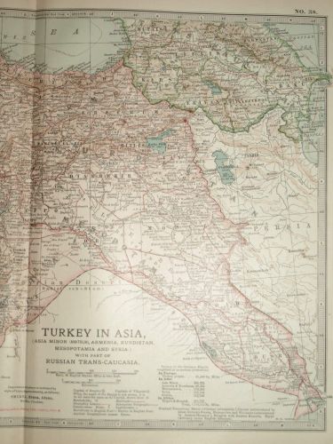 Map of Turkey in Asia with Russian Trans-Caucasia, 1903. (3)