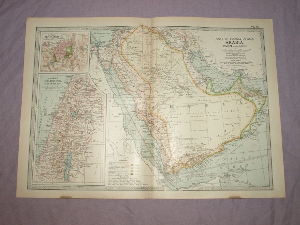 Map of Arabia, Oman and Aden, 1903.