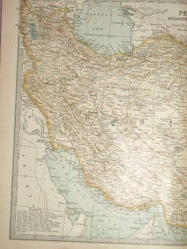 Map of Persia (Iran), Afghanistan and Baluchistan, 1903. (2)