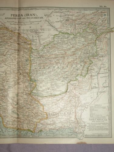 Map of Persia (Iran), Afghanistan and Baluchistan, 1903. (3)