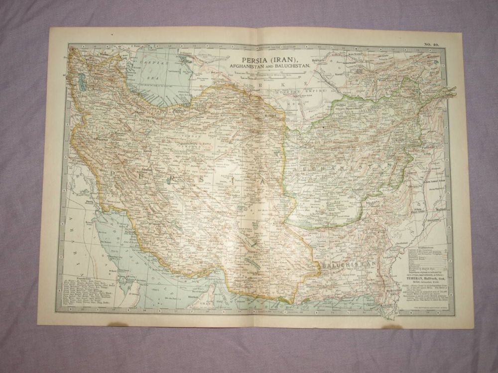Map of Persia (Iran), Afghanistan and Baluchistan, 1903.