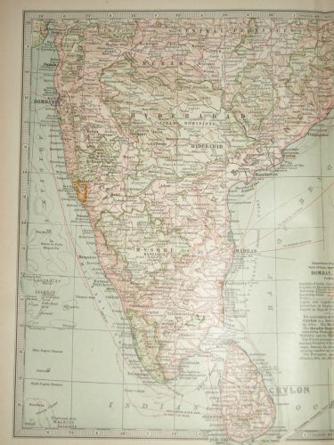Map of India, Southern Part, 1903. (2)