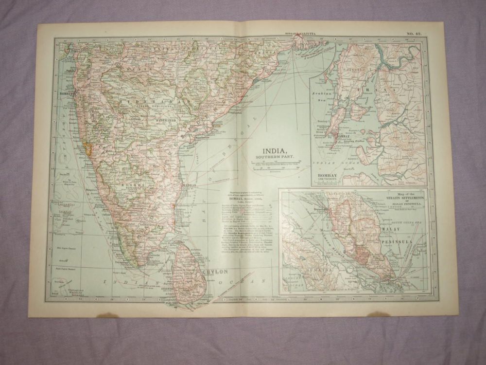 Map of India, Southern Part, 1903.