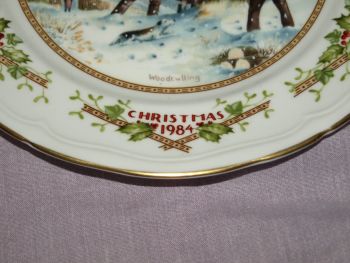 Aynsley Christmas Plate 1984, Woodcutting. (3)