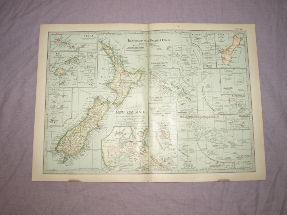 Map of the Islands of the Pacific Ocean with New Zealand, 1903.
