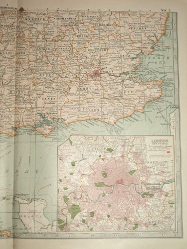 Map of England and Wales, Southern Part, 1903. (3)