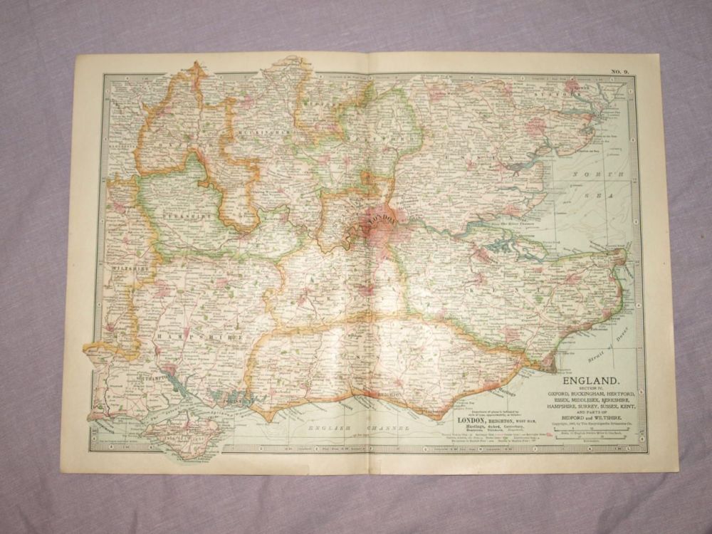 Map of South East England, 1903.