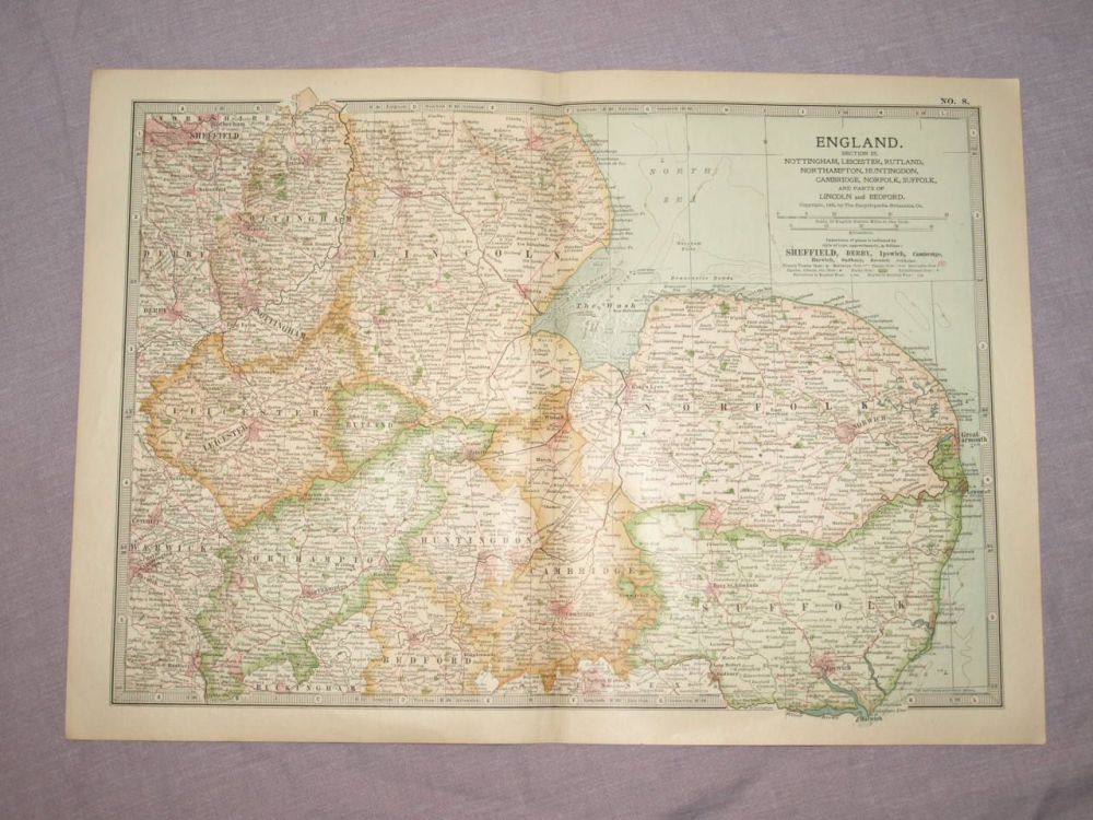 Map of The East of England, 1903.