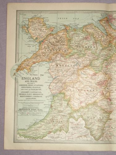 Map of North Wales and the West of England, 1903. (2)