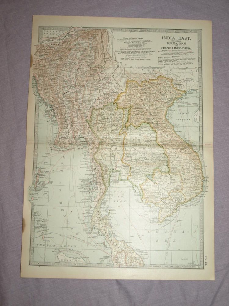 Map of East India, Burma, Siam and French Indo-China, 1903.