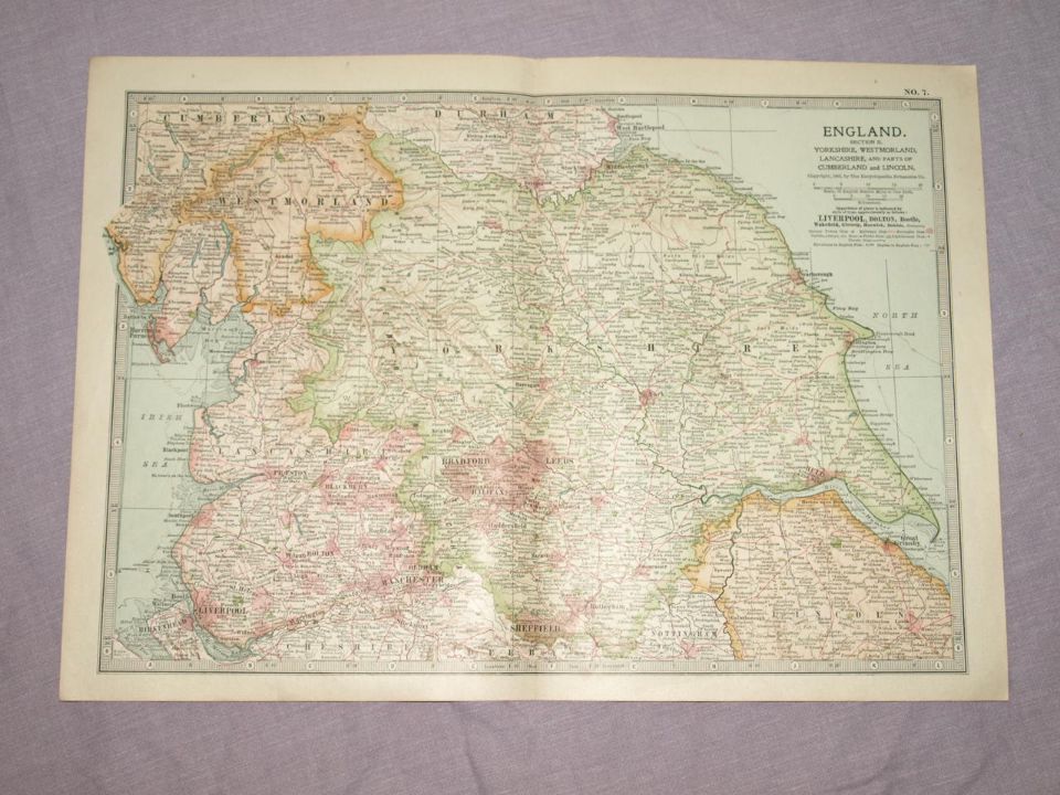 Map of The North of England, 1903.