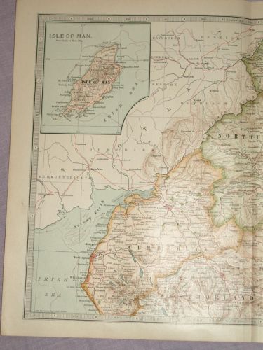 Map of The North of England and The Isle of Man, 1903. (2)