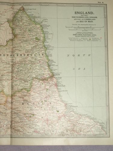 Map of The North of England and The Isle of Man, 1903. (3)