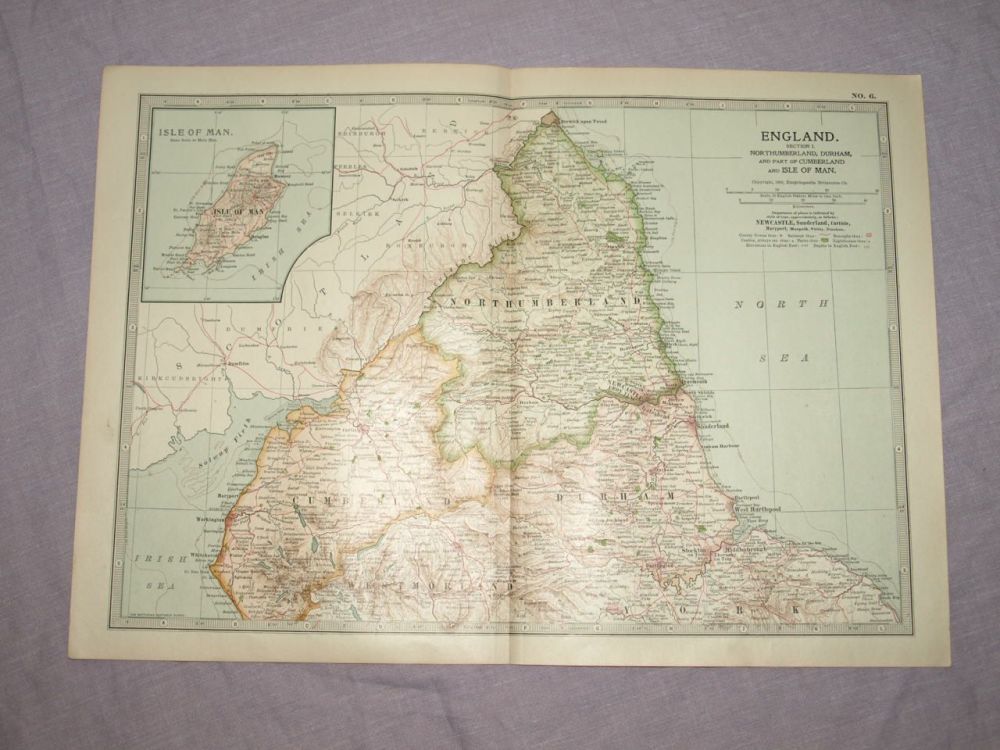 Map of The North of England and The Isle of Man, 1903.