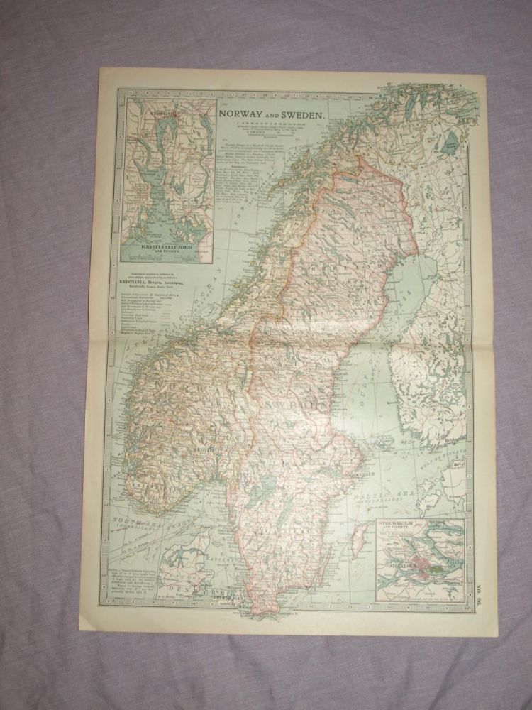 Map of Norway and Sweden, 1903.