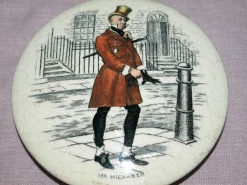 Charles Dickens Character Mr Micawber Pot Lid. (2)