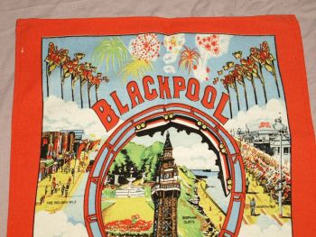 Vintage Blackpool Souvenir Tea Towel. (2)