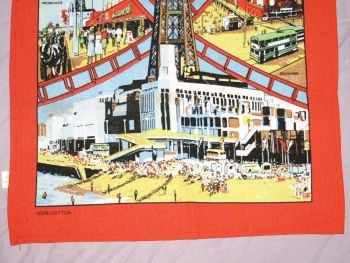 Vintage Blackpool Souvenir Tea Towel. (4)