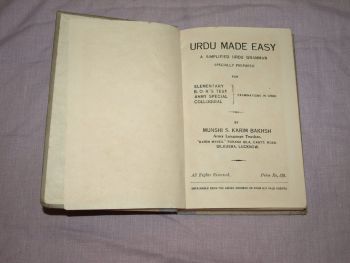 Urdu Made Easy by Munshi S. Karim Bakhsh, WW2 Army Edition. (2)