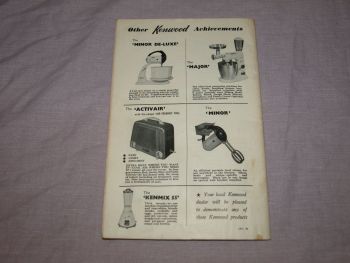 The Kenwood Chef Instruction and Recipe Booklet, 1950s. (7)