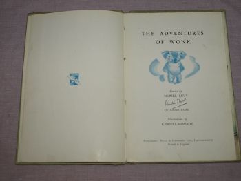 The Adventures of Wonk by Muriel Levy Hard Back Book. (3)