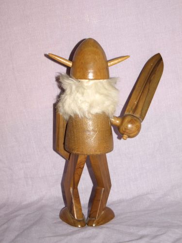 Vintage Wooden Viking Figure. (3)
