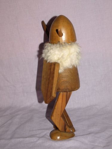 Vintage Wooden Viking Figure. (4)
