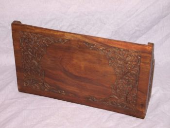 Carved Wooden Letter Rack With Brass Inlay. (3)