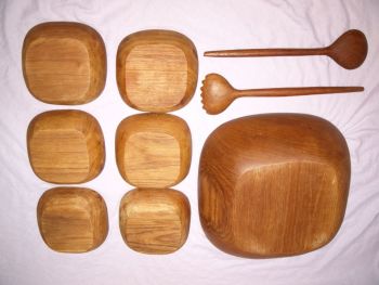 Wooden Salad Bowl Set 9 Pieces. (6)