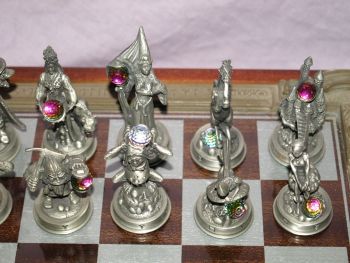 Fantasy of the Crystal Chess Set. Danbury Mint. (6)