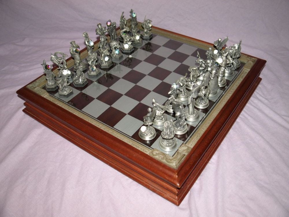 Fantasy of the Crystal Chess Set. Danbury Mint.