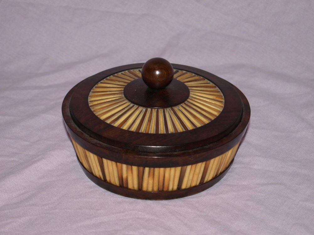 Porcupine Quill and Hardwood Lidded Bowl
