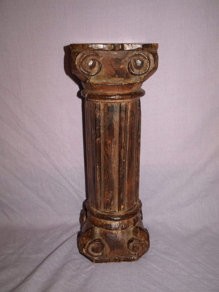Wooden Carved Corinthian Pillar.