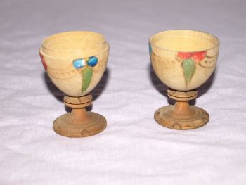 Vintage Wooden Double Egg Cup (2)
